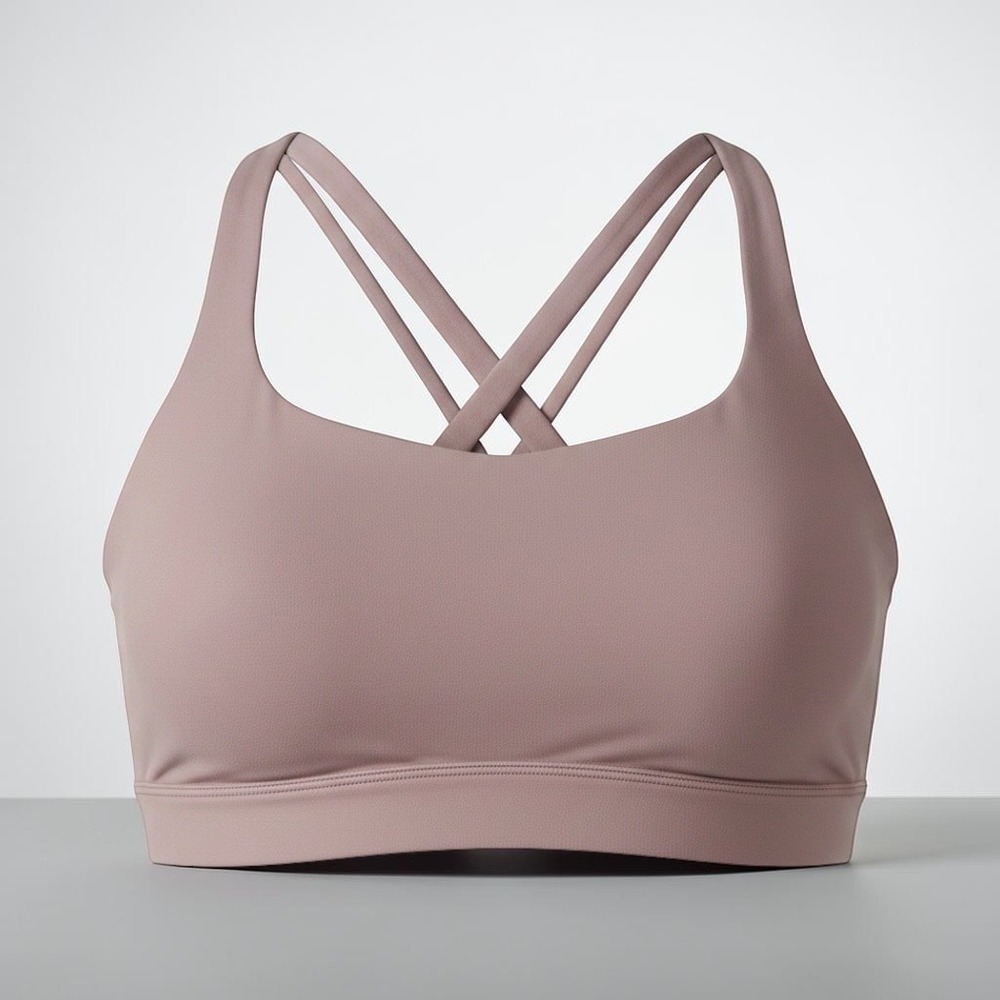 Lululemon Energy Longline Bra Evolve Mauve Purple Strappy Back Medium Support M - Picture 2 of 6